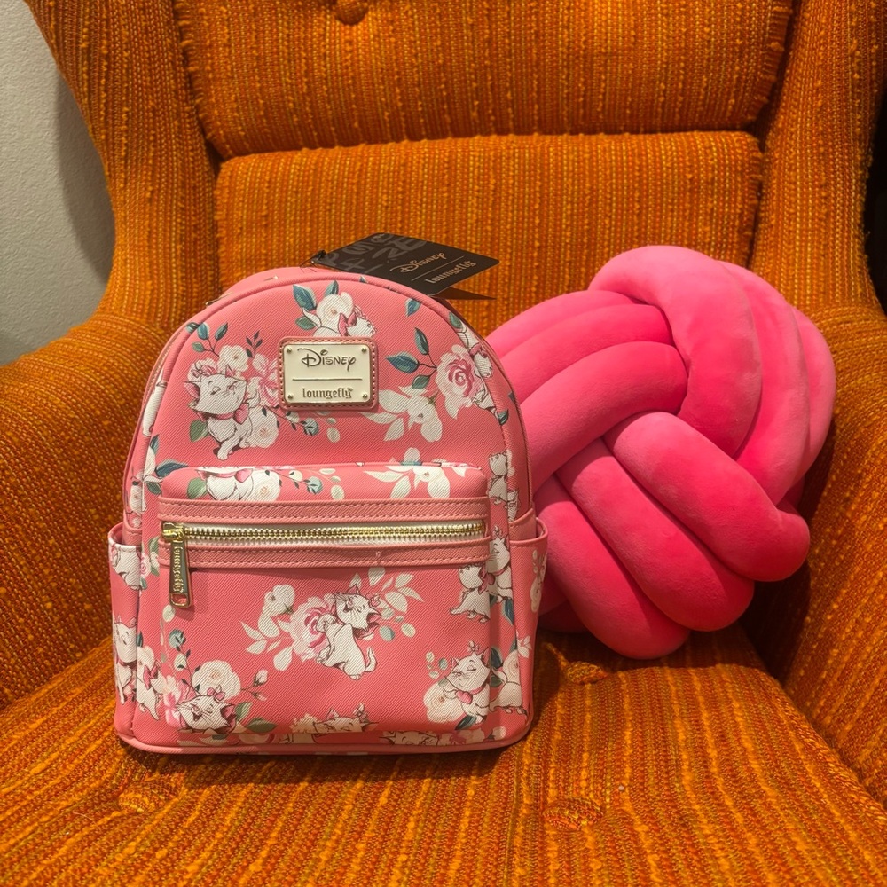 Loungefly x Disney | Marie Pink Floral Mini Backpack